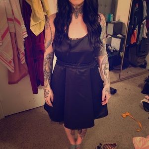 Black Vera Wang Satin Dress